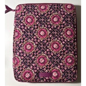 Vera Bradley Tablet Tamer Organizer Zip Around Case Raspberry Medallion NWOT